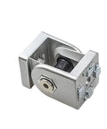 Ball Bearing Door Hinge With Silent Pivot Built To Last Heavy Duty Aluminum Connector For 20 30 40 45 Series Aluminum Extrusion Profiles And 28 4040 Size, silver hinge close-up