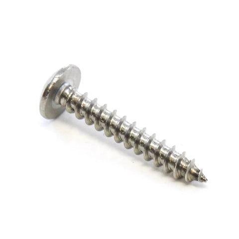 160 Piece Marine Grade Stainless Steel Truss Head Screws Set, 10 x 1-1/4 Inches, screw side view close-up