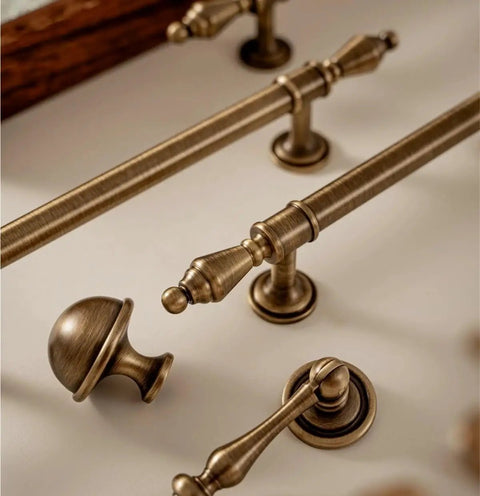 Antique Brass Cabinet Knob Set For Wardrobe Doors And Shoe Cabinets Solid Alloy Drawer Pulls In Bronze Copper Finish Heavy Duty Hardware Vintage Style 29mm Knob Diameter