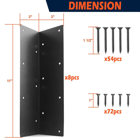 Heavy Duty Steel Corner Brackets For Raised Garden Beds With All Included Screws 11 inch steel corner piece with fasteners