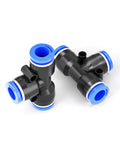Luxdeng 6mm OD blue push-to-connect tee pneumatic fitting, 10-pack