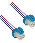 Hella Tough Headlight Wiring Harness With 3 Pin Ceramic Connector Plug Replacement For 9007 9004 HB1 HB5 Bulbs, 2 adapters with wires.