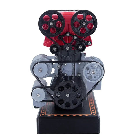 L4 Inline Four Engine Model Kit That Runs Dope Mini Car Motor front view on display base
