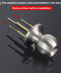 Two Pack Entry Door Knobs With Lock Keyed Differently For Exterior Front Doors Satin Nickel All Metal Construction With Three Keys Each Set Adjustable Backset From Two And Three Eighths To Two And Three Quarters Inches Fits Door Thickness From One And preinstalled screws