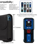 Laser Measure Case Holster With Belt Loop And Magnetic Closure For Bosch GLM100-23 GLM165-40 GLM165-25G MiLESEEY D5-70m DTAPE DT50 Huepar BLM-100G And Other Distance Meters, Durable Pouch With Metal Clip For Safe, Quick Access On The Job Site, black nylon, 4.7 x 2.96 x 1.19 in