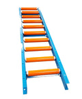 12 Inch Wide By 5 Feet Long Light Duty Gravity Conveyor Steel Frame Galvanized Rollers Polyurethane Coated For Shipping Assembly 6 Inch Center Spacing Supports Up To 900 Lbs Loads Heavy Gearing Ready with orange rollers
