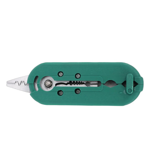 Heavy Duty Multifunction Wire Stripper For 8-16 AWG Solid Cables Precision Stripping Tool with steel blades and easy grip handle.