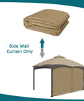 Durable Weatherproof Gazebo Privacy Curtain With Zipper Side Wall For 10x12 Outdoor Gazebo UV Protected And Water Repellent Khaki Panel No Fuss Setup Wind Resistant Privacy Shield For Quick Backyard Vibe displayed folded and installed on gazebo