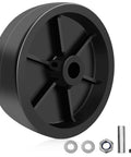 XIANGZI 6-Inch trailer jack wheel replacement; black wheel with mounting hardware (nut, bolt, washers)