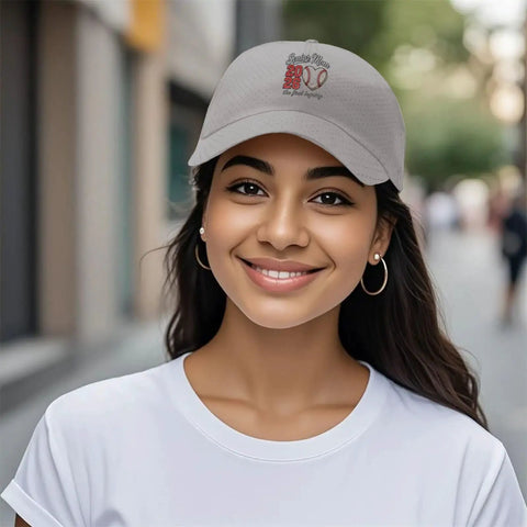 Woman wearing Final Inning Cool Hat For Women Breathable Cap With Ventilated Top For Running Hiking Cycling And Walking in light gray.