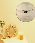 Quartz Clock Movement Kit For Repair And Replacement With Short Shaft installed in a wooden wall clock, showing DIY installation.