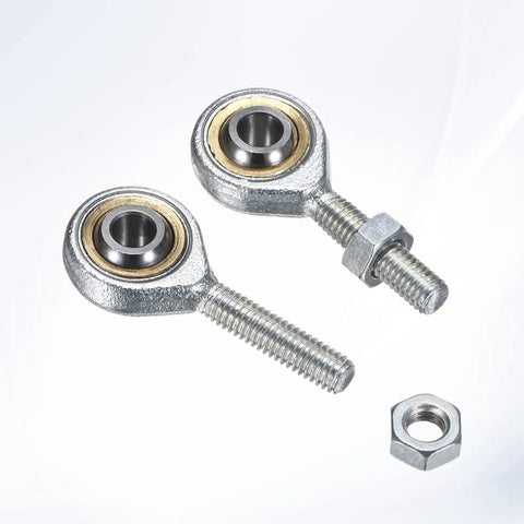 2-Pack POSA6 Rod End Bearings M6x1.0 Right Thread Self-Lubricating Female Thread Steel Joint With Jam Nuts For Forging Machines, Heavy-Duty CNC Equipment, Automotive Suspensions, Hydraulic Cylinders And General Motion Control: two steel rod ends with jam nut