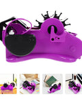 Heavy Duty Semi Automatic Packing Tape Dispenser Smooth Operator Design with dual cutting station and purple finish.
