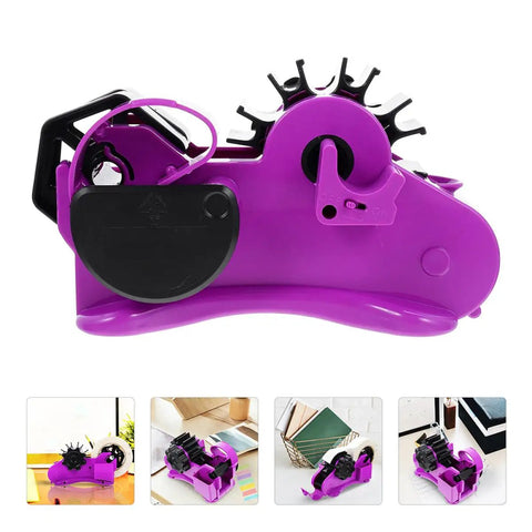 Heavy Duty Semi Automatic Packing Tape Dispenser Smooth Operator Design with dual cutting station and purple finish.