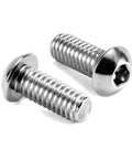 Heavy Duty 304 Stainless Steel Button Head Socket Cap Bolts 5/16-18 X 3/4 Inch showing two bolts with bright finish.