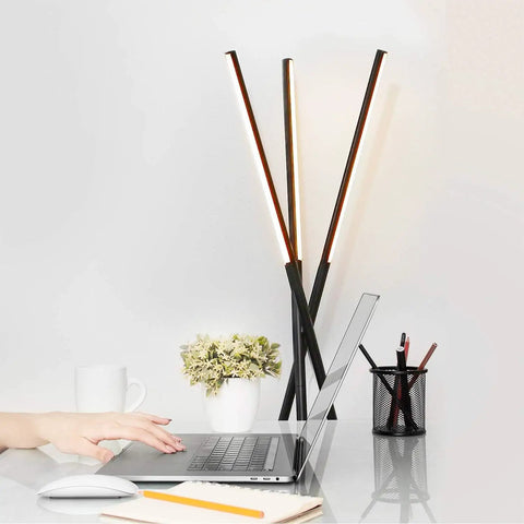 LED Tripod Floor Lamp With Dimmable Lights For Living Room Bedroom And Office Dope Modern Black Standing Lamp With Three Light Heads