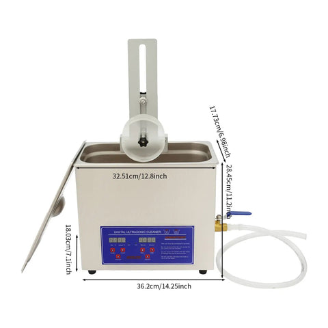 Heavy Duty 6.5L Ultrasonic Cleaner With Quick Heat And Bright Digital Screen, Rugged Stainless Vat for Jewelry and Shop Tools.