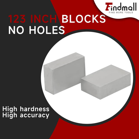 Findmall 1x2x3 inch hardened steel machinist blocks (matched pair)