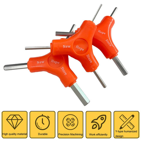 Y Shape All-In-One Hex Wrench Set For Bikes With Six Metric Sizes 2.5mm 3mm 4mm 5mm 6mm 8mm Beefy Chrome Plated Tool Multiple Angles