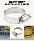 150 Piece Stainless Steel Hose Clamp Kit One Quarter To One Half Inch Adjustable Worm Gear Clamps, heavy duty