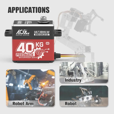 40Kg High Torque RC Servo Motor With Full Metal Gear Waterproof Brushless Programmable Standard Servo And Accurate Position Feedback IA73BHLW for robots and industry