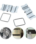 Rotating Concealed Hinges Set for Doors and Cabinets, 4 pack, metal strut back buckles shown in installed positions.