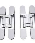 Two Pack 6 Inch Hidden Door Hinge for Wood Doors, Adjustable 180 Degree Casement Interior Hinges, Invisible Gate Hinge