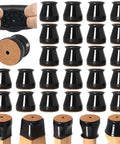 Crazy Easy Silicone Chair Leg Protectors For Hardwood Floors 24 Pack Slip On Floor Caps No Tools Required, black color, cork bottom