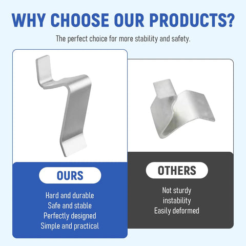 Removable Metal Shelf Support Clips For Universal Cabinet Mounts And Adjustable Shelving Brackets comparison showing sturdy design.