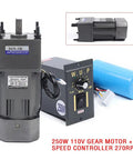 Heavy Duty Variable Speed Gear Motor For Garage Builds 110 Volt 120 Watt Single Phase Ac Unit With Quick Twist Controller and gear motor setup.