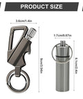 Dimensions of Two Pack Permanent Match Lighter Set With Tinder Storage Canister, Reusable Fire Starter, Multitool Keychain And Bottle Opener