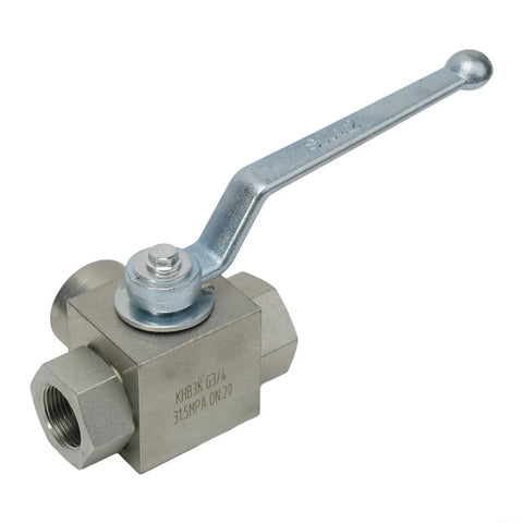 Three Way High Pressure Ball Valve Carbon Steel Manual Tee With BSP Thread Water Oil Gas Systems 500 Bar Working Pressure G1/4 To G3/4 Size Durable Hydraulic Valve For Industrial Use, G3/4 DN20