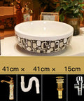 Above counter Modern Vessel Sink, Creative Round Ceramic Lavatory Vanity Sink, 41cm x 15cm, stylish design for bathroom.