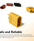 Heavy Duty Xt30 Connectors With Male And Female Power Plugs And Included Heat Shrink Tubing For Rc Cars Boats Batteries And Drones, yellow connector with copper pins