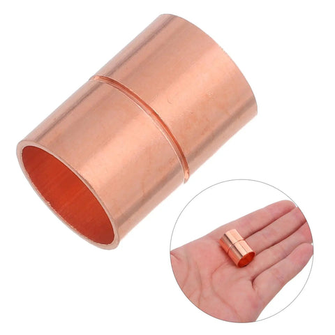 Sick 12 7 Mm Copper Pipe Couplings With Groove Stop For Seamless Welding And Air Conditioning HVAC Water Systems That Hold Pressure Like A Boss in a hand.