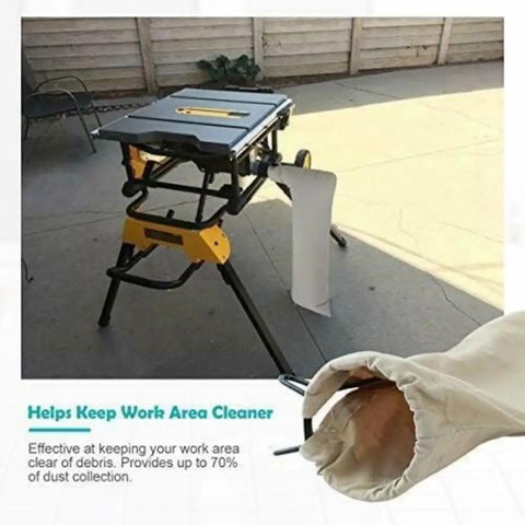 Heavy Duty Dust Collector Bag For 10 Inch Table Saws With Two And A Half Inch Dust Port Fits Most Major Brands