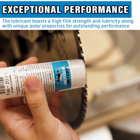 Go-To Solid Industrial Lubricant For Minimum Quantity Lubrication MQL Push Tube applicator in hand by saw blade