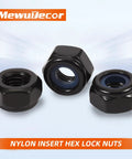 Nylon Insert Hex Lock Nuts 8-32 304 Stainless Steel 18-8 Black Oxide Finish Inch Thread Heavy Duty Locknuts Pack of 50
