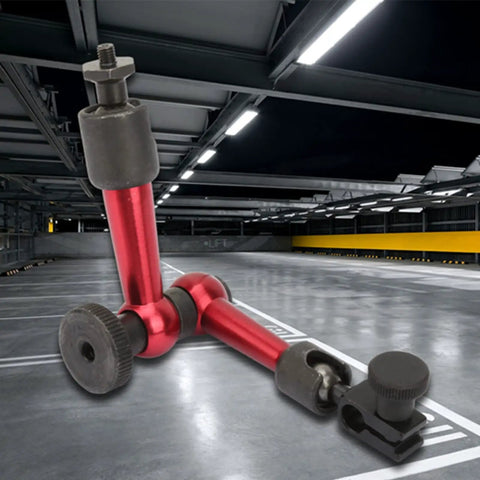 Adjustable Universal Magnetic Base For Digital Dial Test Indicator Holder Stand, flexible red and black metal arm.