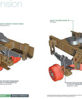 Diagram of Loctite products used in a heavy-duty suspension system with labeled components and product applications.