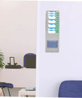 Hella Easy Wall Mounted Material Card Rack For Warehouse Inventory Display And Employee Attendance Tracking With Super Dope Multi Grid Card Slot Shelf For Slick Storage Setup showing multiple card slots on wall.