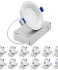 Sleek 4 Inch Canless Recessed Led Ceiling Lights With Slim Regressed Mini Panel Adjustable 5Cct And Smooth Dim To Warm No Fuss Setup Rock Solid 900 Lumens CRI90 Rating Dual Dimmer Ready Easy Drop Down Install 12 Pack with one light fixture showcased.