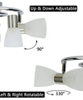 Dope Three Light Round Ceiling Track Lighting Fixture With Adjustable Heads showcasing 330° horizontal and 90° vertical rotation.