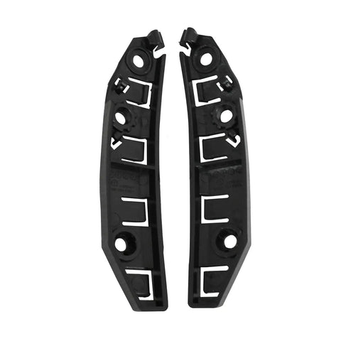 Front Bumper Bracket Retainer Support Pair For Tesla Model Three 2017 To 2021, black plastic mounts for secure installation.