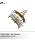 One Pole Nine Position Rotary Switch Band Selector With One Deck for TV radio, metal body, 3-pack view