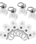 30 Pcs Heavy Duty Double Wheel Curtain Track Rollers Providing A Slam Dunk Upgrade With Durable Alloy Plastic Build And Silent Glide For Foolproof Room Refresh showing white dual wheel rollers with metal rings.