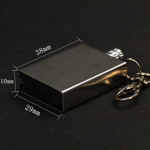 5 Pack Waterproof Permanent Fire Starters For Camping And Emergencies, Close-up of metal flint lighter dimensions in mm