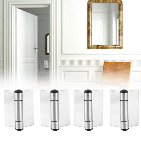 Heavy Duty Stainless Steel Spring Hinges Self Closing Cabinet Hardware Flush Mount For Wardrobe And Kitchen Cabinets, 4 Pack