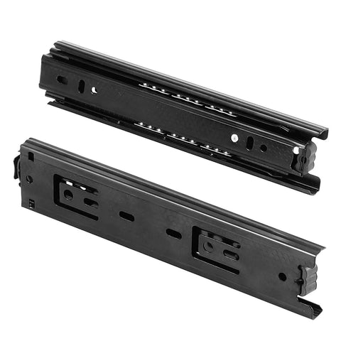 8 Pairs 6 Inch Full Extension Drawer Slides Kit Ultra Quiet 3 Section Ball Bearing Side Mounted Heavy Duty Sliders With 64 Mounting Screws Black Finish, black pair