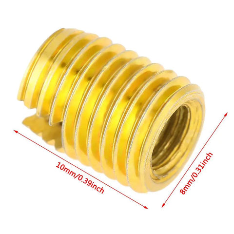 Self Tapping Threaded Inserts Set M8 By M5 For Auto Repairs DIY Easy Install Slotted Screw Bushings 302 Stainless High Tensile Strength Vibration Resistant Thread Repair Kit, M8 x M5 x 10 mm insert